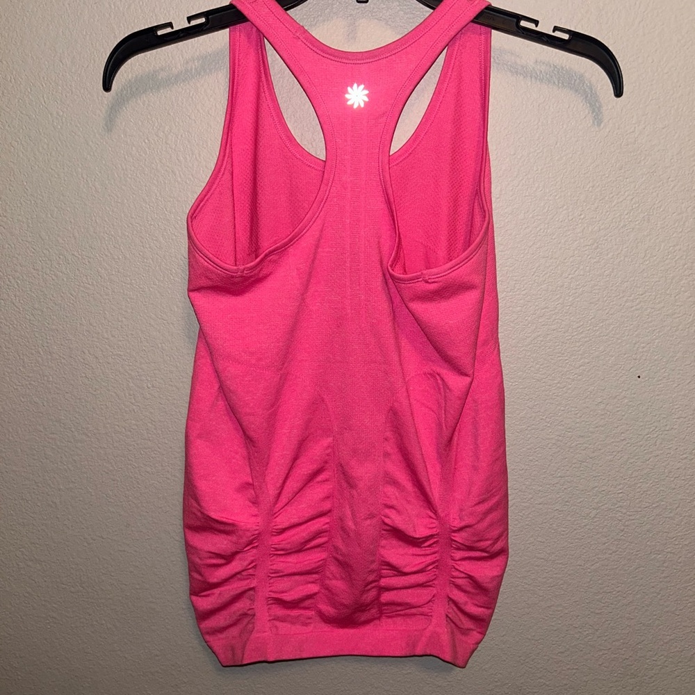 Athleta Pink Racerback Ruched Tank Top - Picture 7 of 9